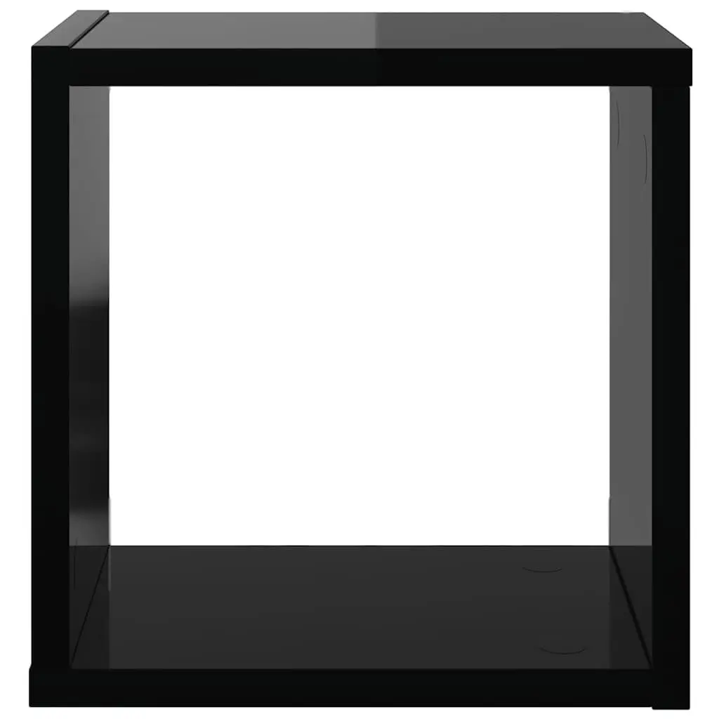 Wall Cube Shelves 2 Pcs Black Floating Display Storage for Bedroom Living Room