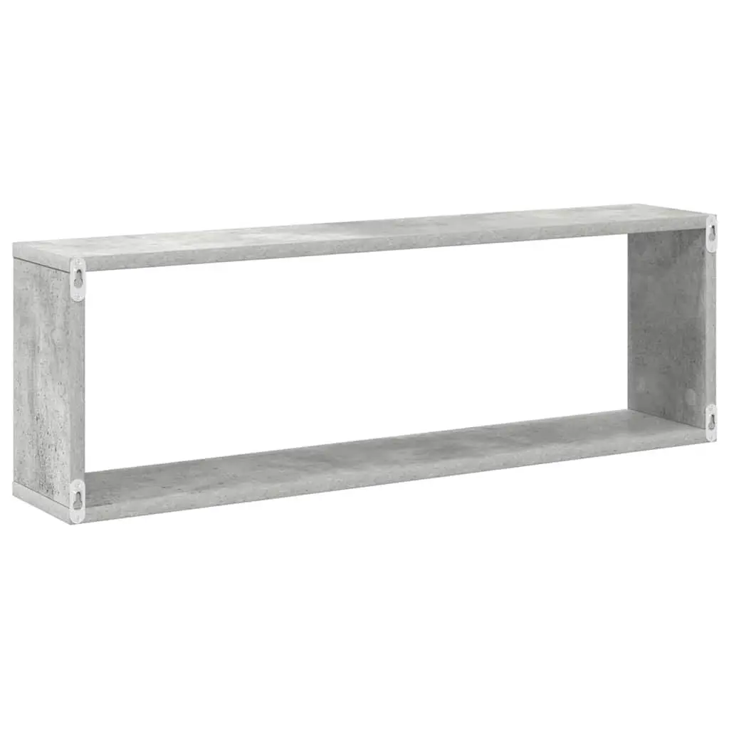 Wall Cube Shelves Set 6 Piece Grey Engineered Wood Display Storage Shelving Unit