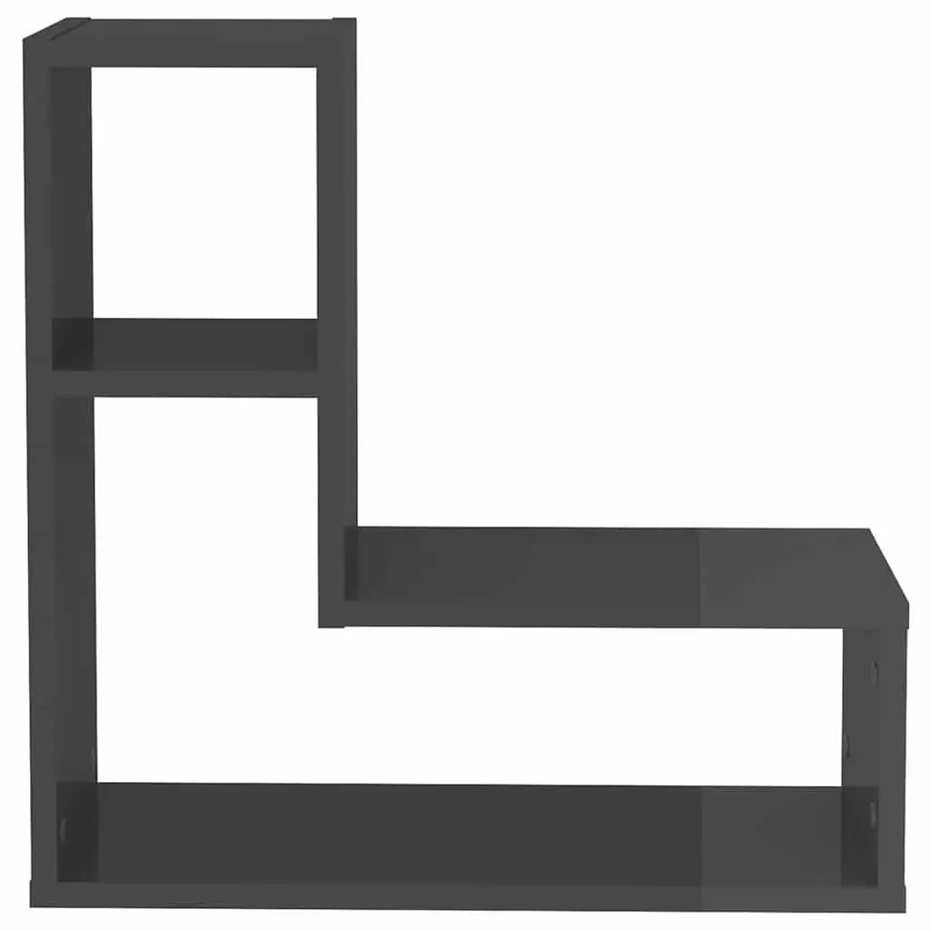 Wall Shelves Cube Display Storage Unit 50 x 15 x 50 cm Grey 2 Piece