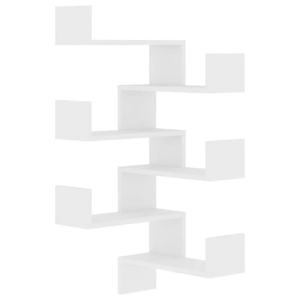 Wall Corner Shelves 2 Pieces Sturdy Storage Unit 40 x 40 x 50 cm White Engineered Wood