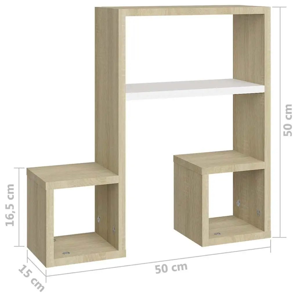 Wall Shelves Music Note Design 2 Pieces Display Storage Home Decor Living Room