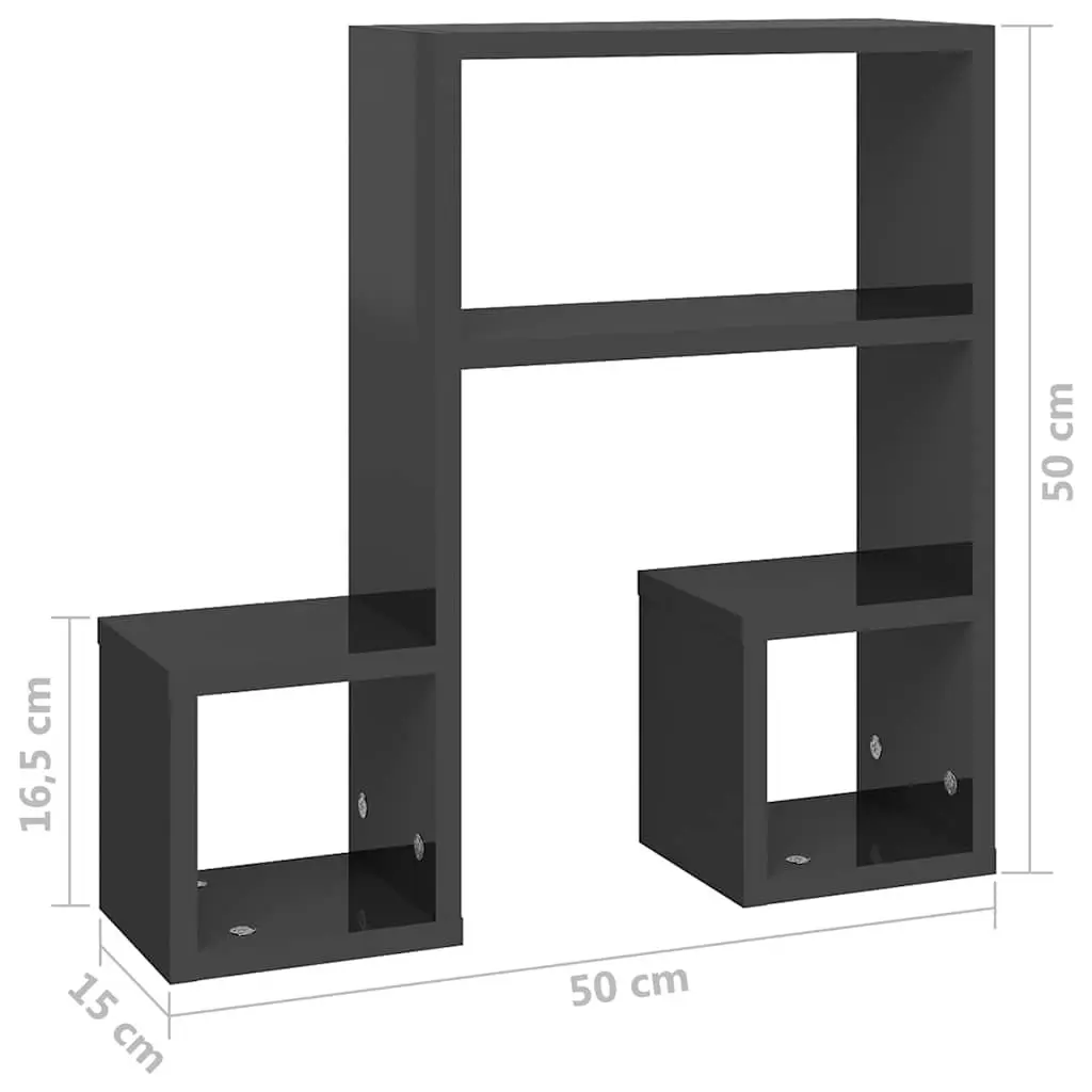 Music Note Wall Shelf 2 Pcs Grey Storage Display Hanging Shelves Home Decor