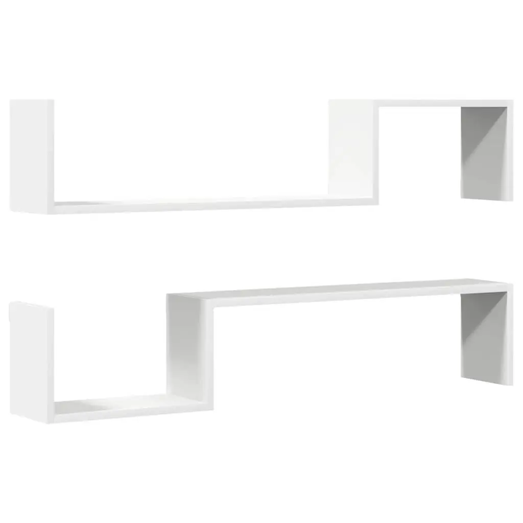 Wall Shelves Floating Display Shelf Invisible Mount 100 x 15 x 20 cm White Engineered Wood 2 Pieces