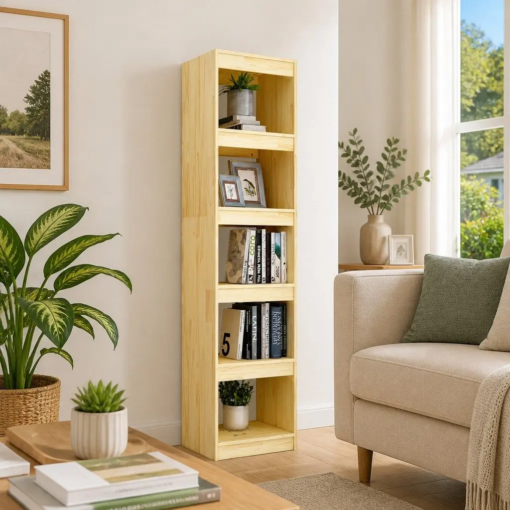 Bookcase Solid Pinewood Room Divider 40x30x167.5 cm Brown