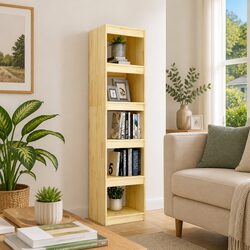 Book Cabinet Room Divider Bookcase 40x30x167.5 cm Solid Pinewood Shelving Unit