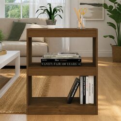 Book Cabinet Room Divider Honey Brown Wooden Bookshelf Storage Shelving Unit
