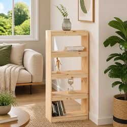 Book Cabinet Room Divider 60x30x135.5cm Bookcase Bookshelf 4 Compartment Storage