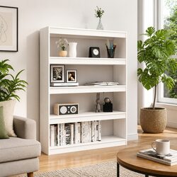 Book Cabinet Room Divider White 100x30x135.5cm Solid Pinewood Bookcase Shelf