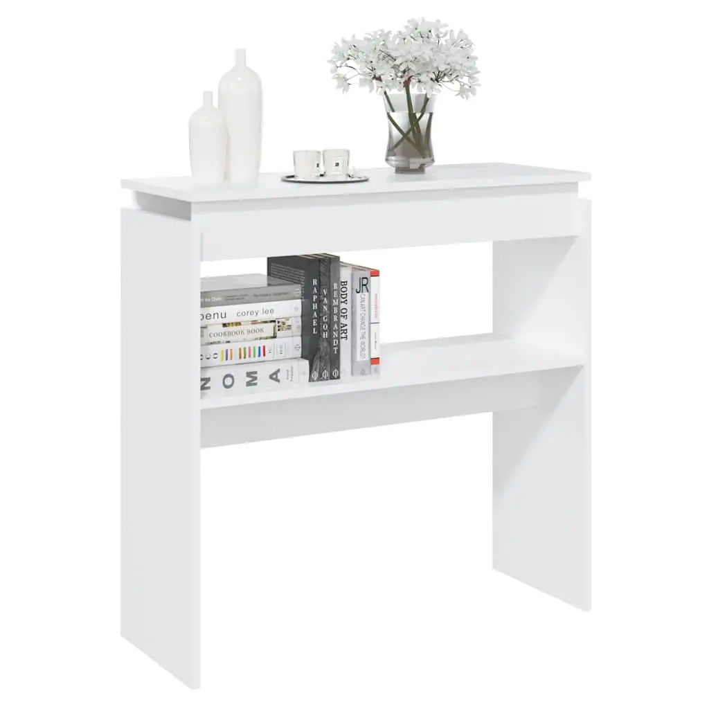 Console Table White Engineered Wood Hallway Entryway Accent Furniture