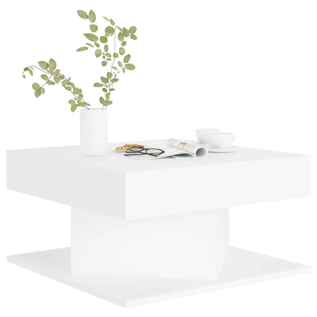 Coffee Table White 57x57x30 cm Engineered Wood Living Room Accent Side Table