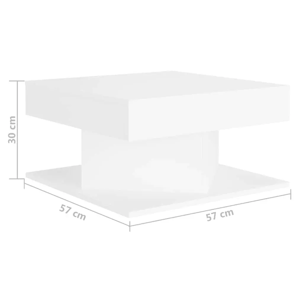 Coffee Table White 57x57x30 cm Engineered Wood Living Room Accent Side Table