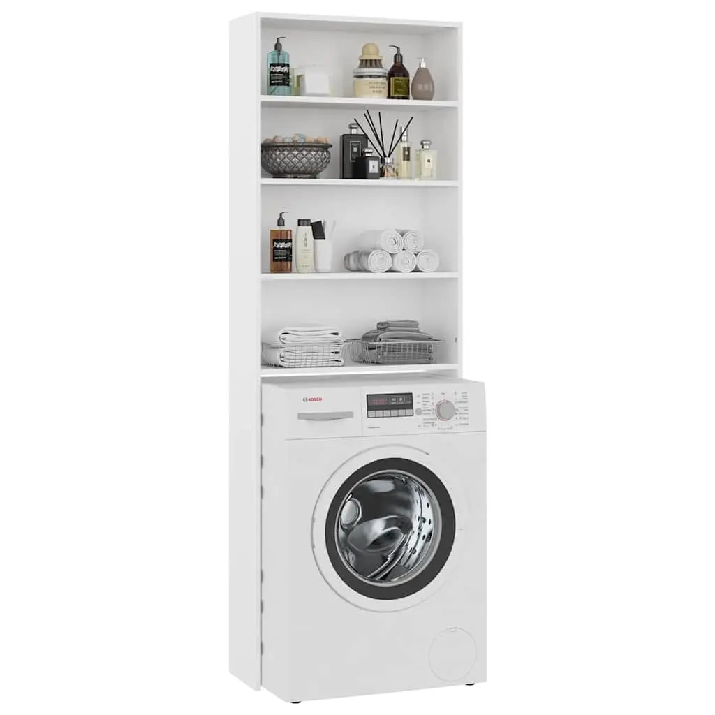 Washing Machine Cabinet White Storage Organizer Bathroom Laundry Cupboard