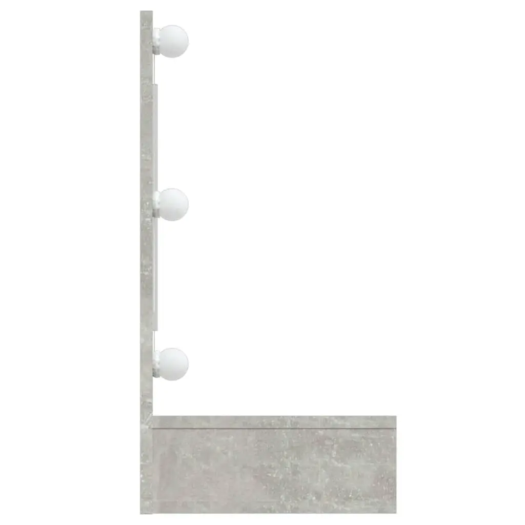 Bathroom Cabinet LED Mirror with USB Mode Switching Concrete Grey Engineered Wood 90x31.5x62 cm