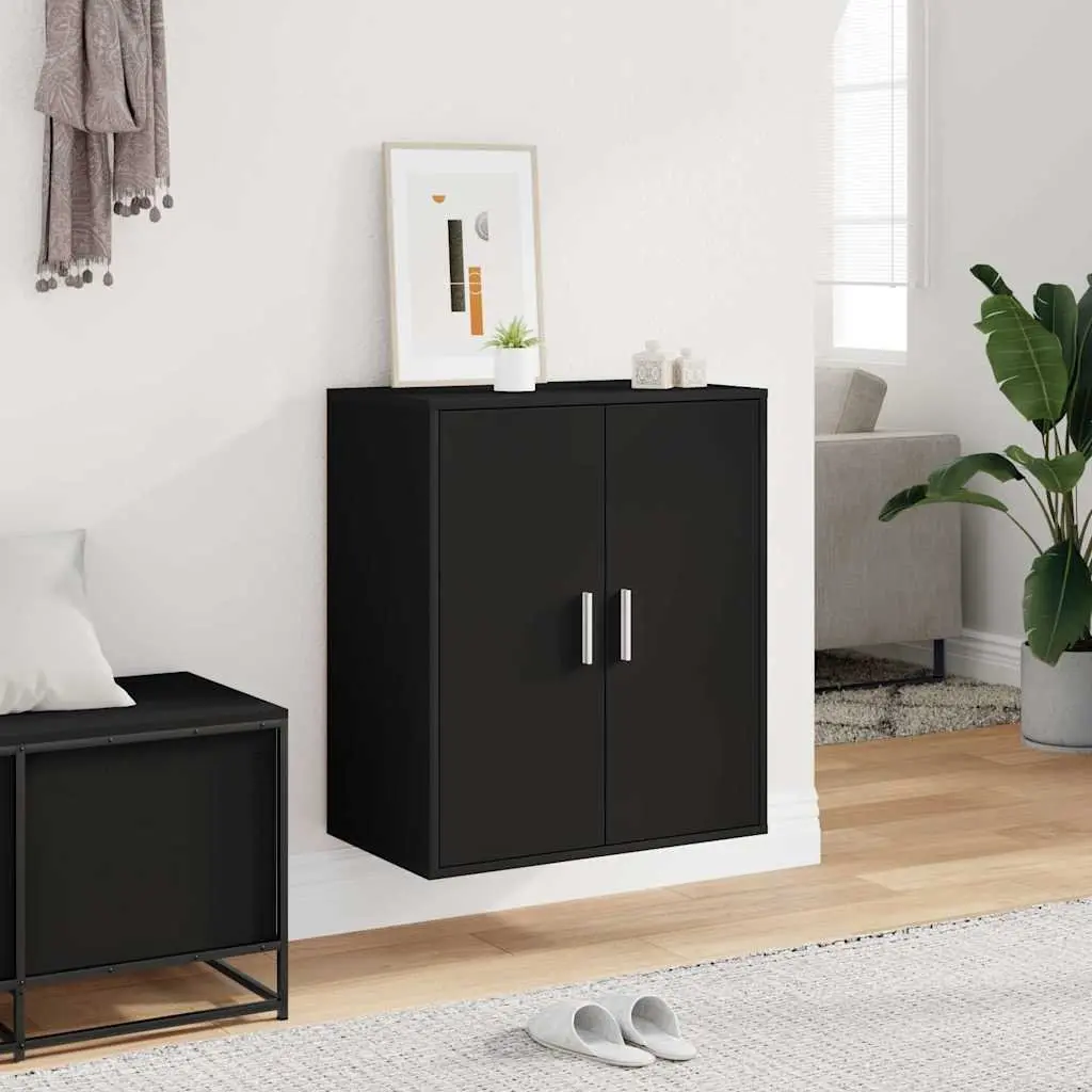 Shoe Cabinet Storage Organiser 5 Shelves Engineered Wood Black
