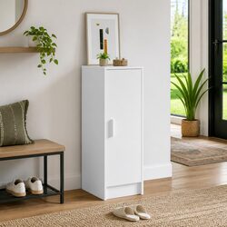 Shoe Cabinet White Storage Organiser with 6 Shelves Tall Wardrobe Rack Unit