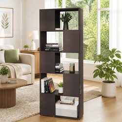 Book Cabinet Room Divider Grey Open Shelving Unit Storage Organiser Furniture