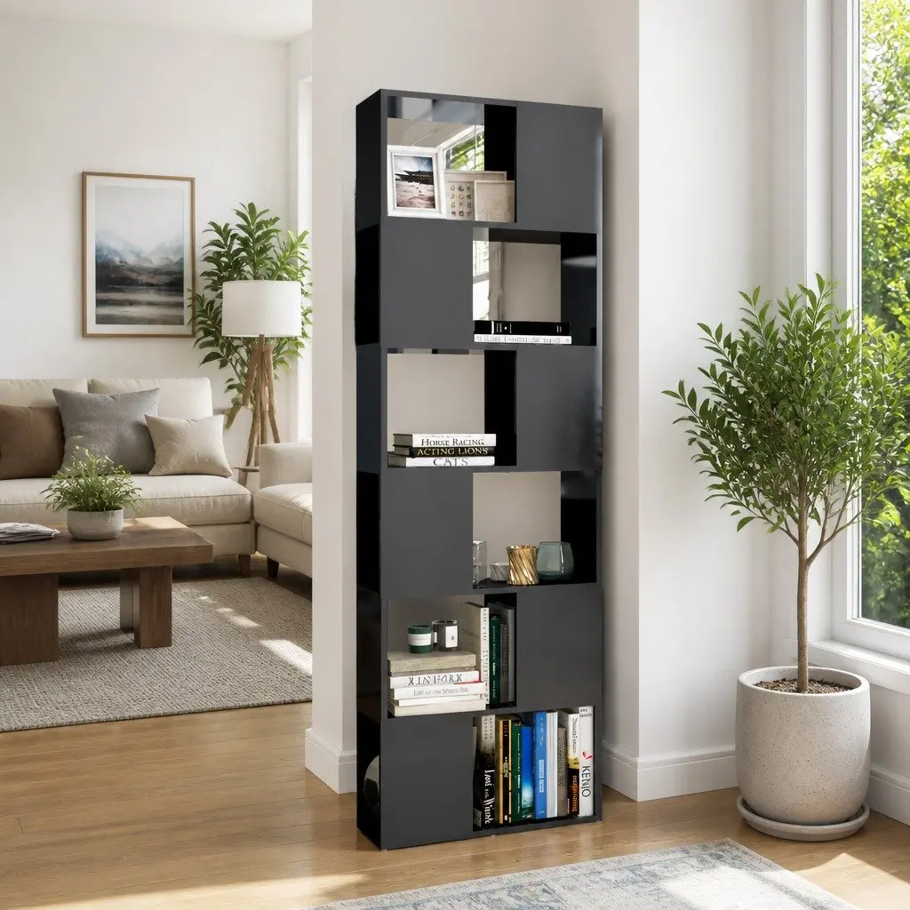 Book Cabinet Room Divider High Gloss Grey 60x24x186cm