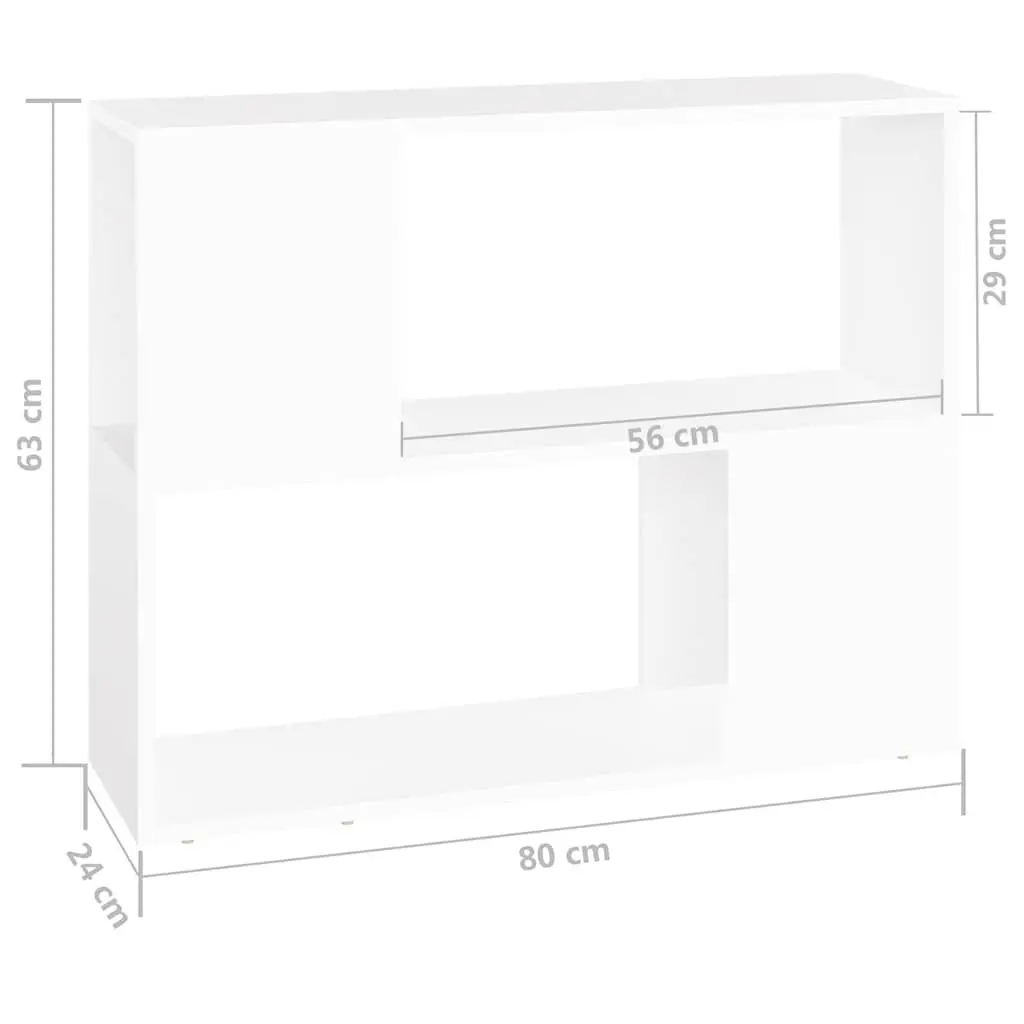 TV Cabinet Open Compartment Storage Unit 80x24x63cm White