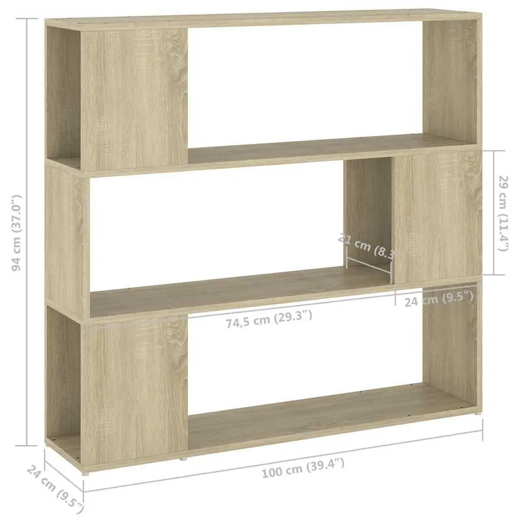 Book Cabinet Room Divider Brown 100x24x94cm Shelving Unit Storage Organizer