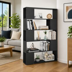 Book Cabinet Room Divider Shelving Unit Storage Organiser Grey 100x24x155cm