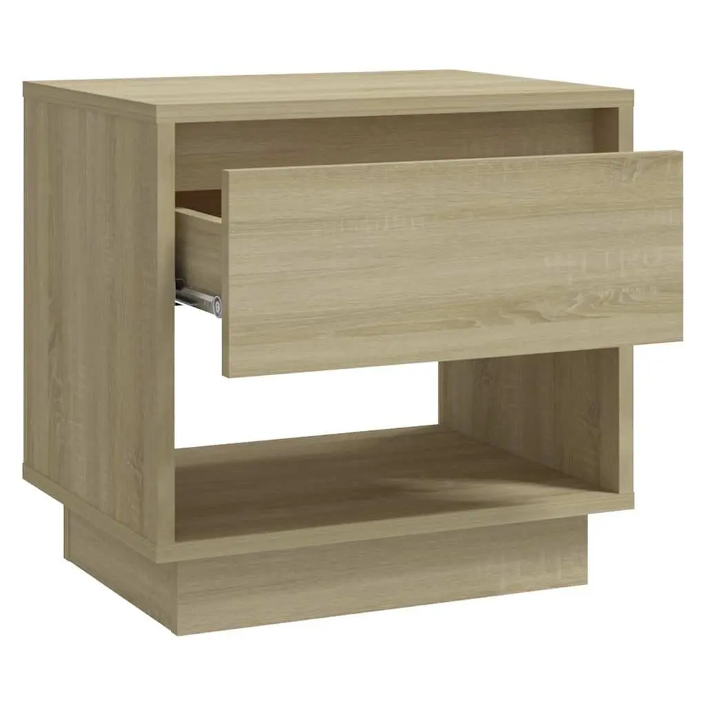 Bedside Cabinets Set of 2 Storage Drawer Open Compartment 45x34x44cm Beige