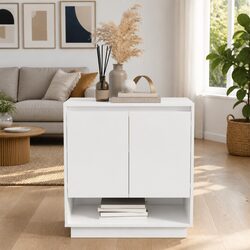 Sideboard High Gloss White Storage Cabinet Doors Compartments Home Furniture