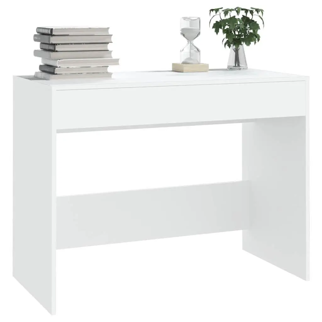 Office Desk Sturdy Construction 101x50x76.5cm White with 2 Storage Drawers