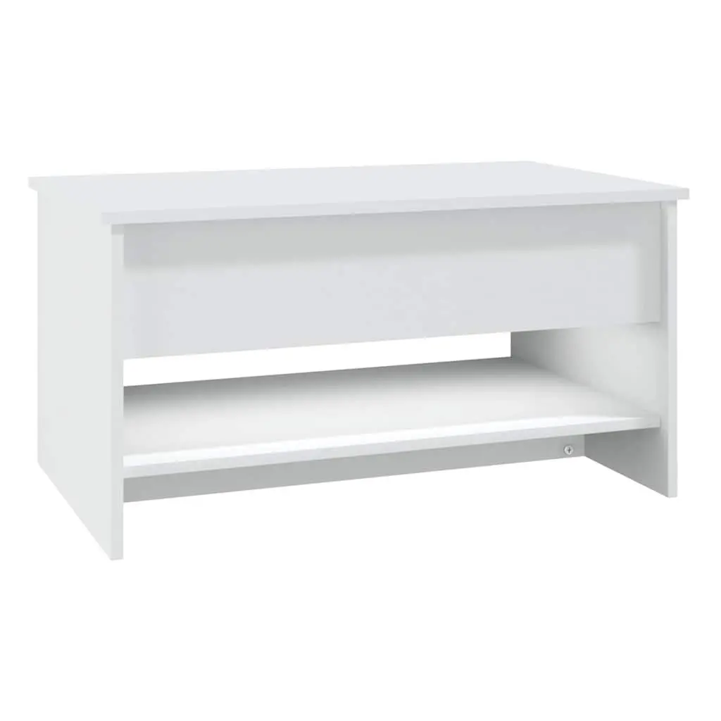 Coffee Table White Accent with Hidden Storage Compartment Adjustable Liftable Top 80 x 50 x 40 cm Engineered Wood