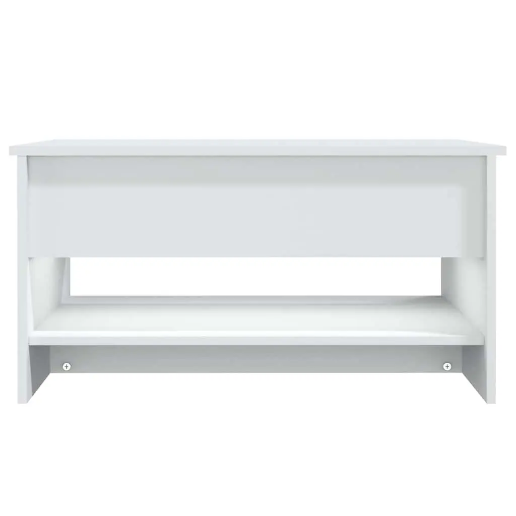 Coffee Table White Accent with Hidden Storage Compartment Adjustable Liftable Top 80 x 50 x 40 cm Engineered Wood