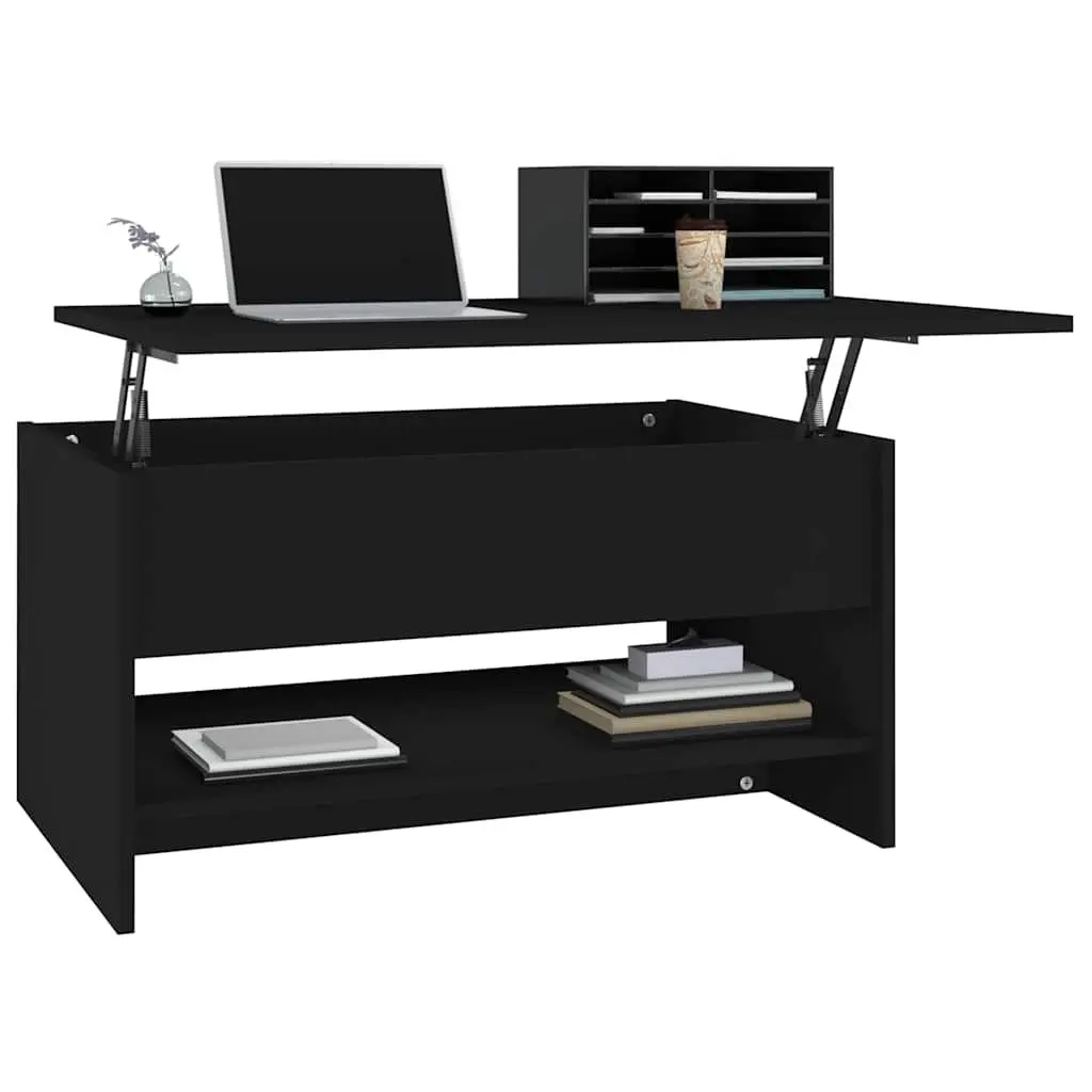 Coffee Table Black Lift Top Storage Compartment Adjustable Height Modern Design