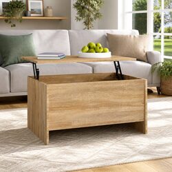 Coffee Table Lift-Top Design Brown Engineered Wood Storage Hidden Compartment