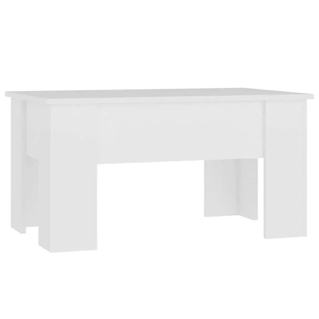 Coffee Table Lift-Top White Storage Compartment Engineered Wood Modern Living Room Furniture