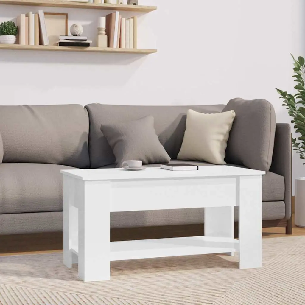 Coffee Table Lift-Top High Gloss White Modern Furniture