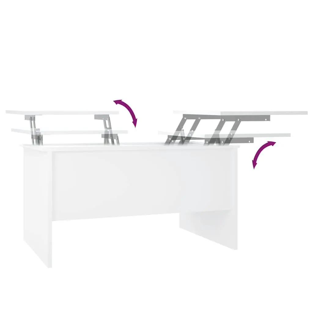 Coffee Table Lift Top Storage White Modern Accent Furniture