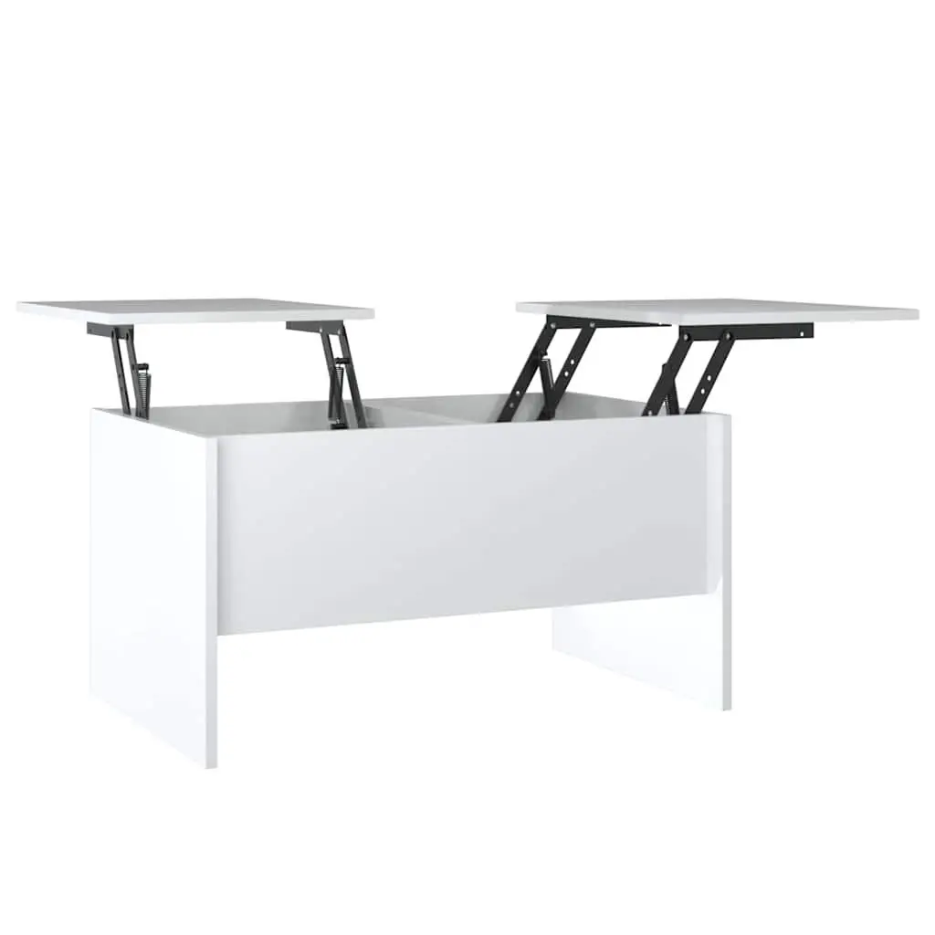 Coffee Table White High Gloss Modern Storage Lift Top Engineered Wood