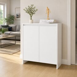 Sideboard Cabinet White Storage Furniture 2 Door Buffet Display Unit Decor
