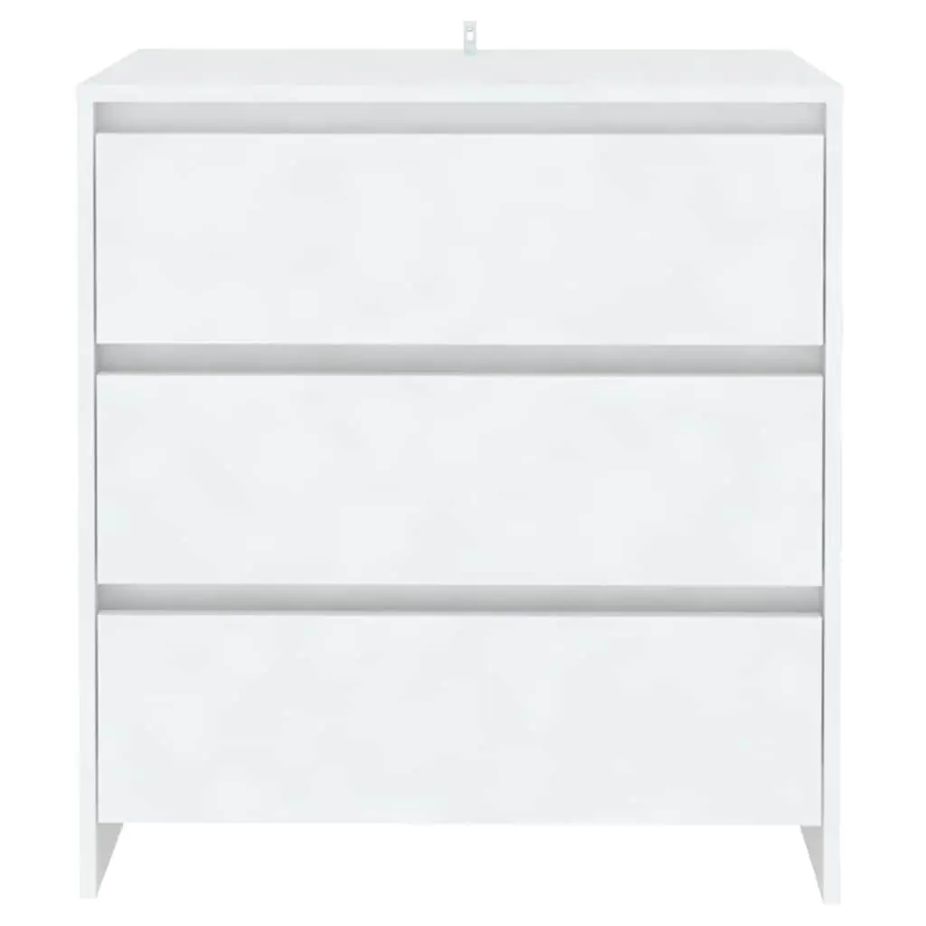 Sideboard White Minimalist Storage Cabinet 3 Drawers 70W x 41D x 75H cm