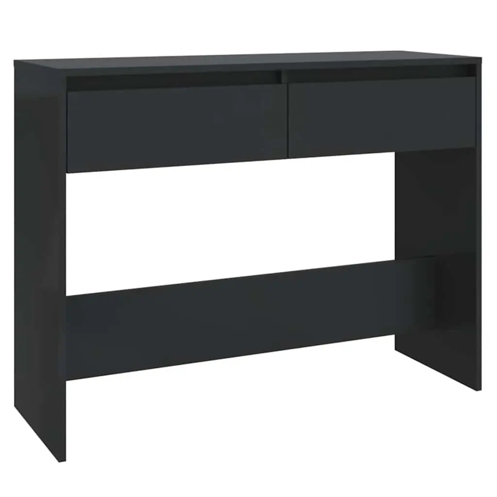 Console Table Black Storage Furniture Compact Size for Hallway Entrance