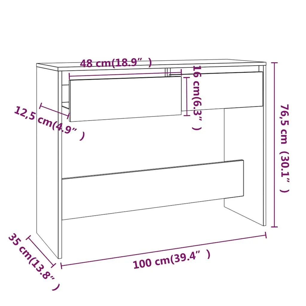 Console Table Black Storage Furniture Compact Size for Hallway Entrance