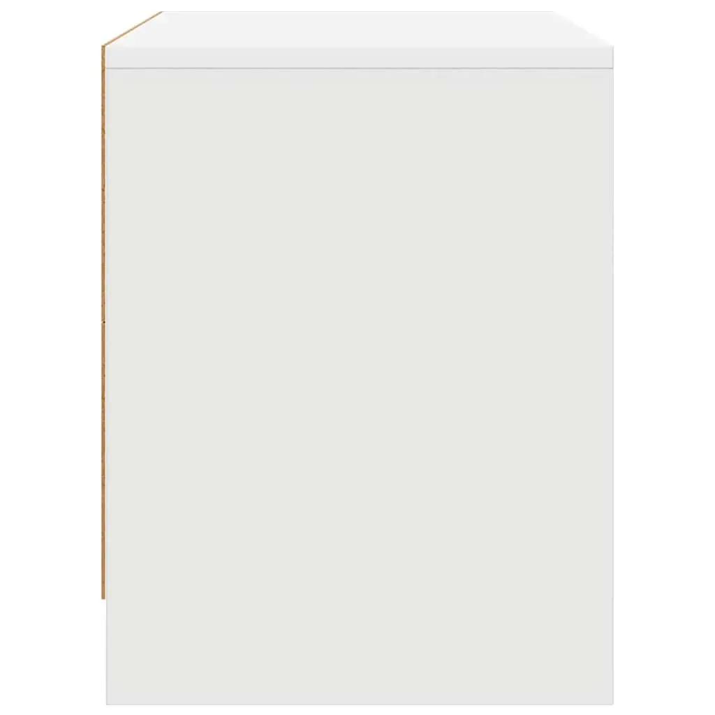 Bedside Cabinet Set 2 pcs White Nightstand Storage Engineered Wood
