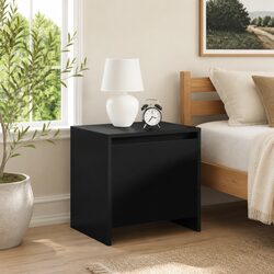 Bedside Cabinet Black 45x34x44.5 cm Nightstand Storage with Door
