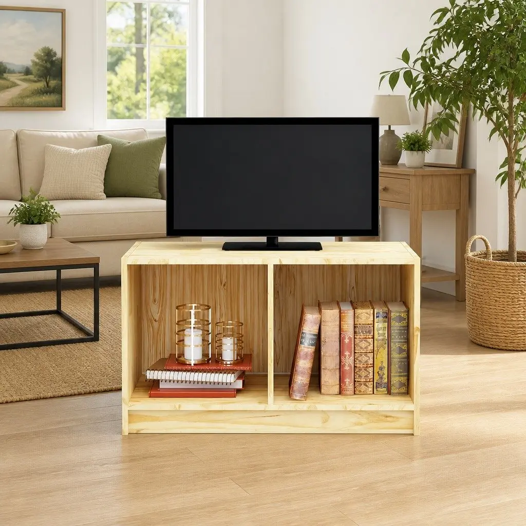 TV Cabinet Solid Pinewood Storage Unit 70x33x42 cm Brown
