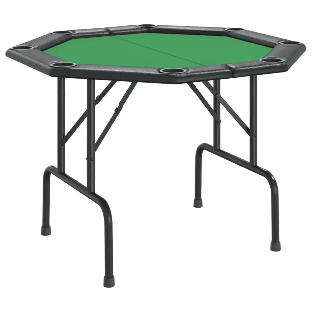 Folding Poker Table Casino Grade Felt Surface 8 Player Green Steel Frame