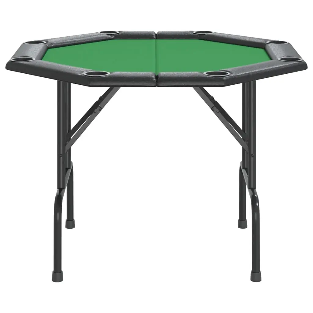 Folding Poker Table Casino Grade Felt Surface 8 Player Green Steel Frame
