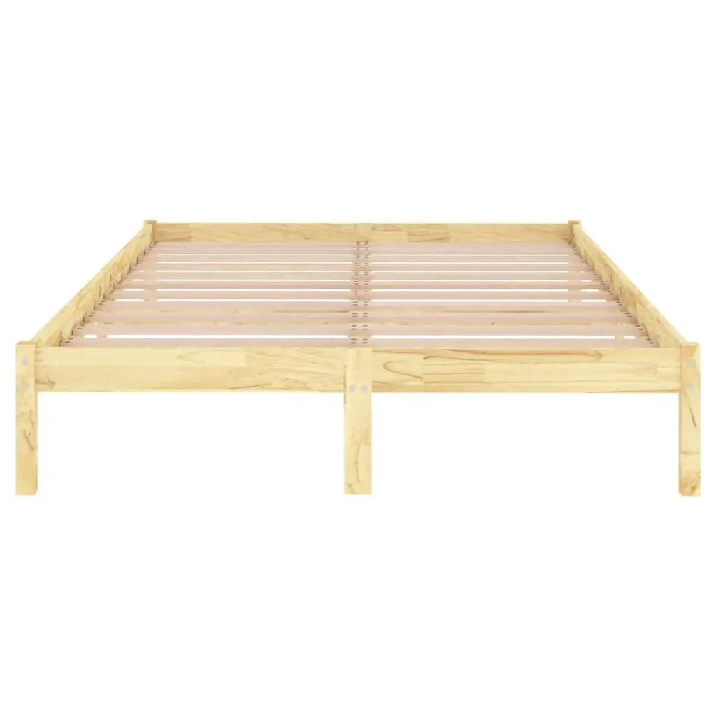 Solid Wood Bed Frame Slatted Base 150x200 cm Brown