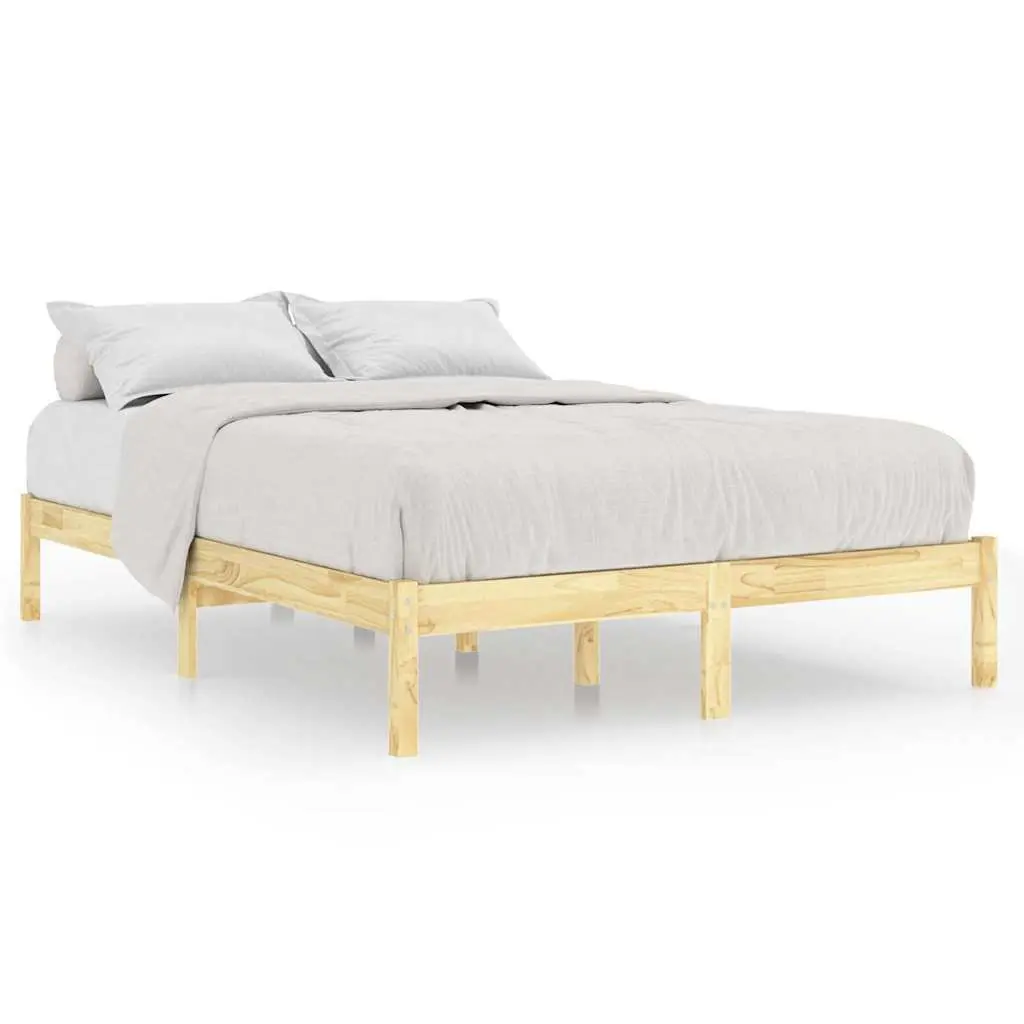 Bed Frame Solid Wood King Size 183x203 cm Brown