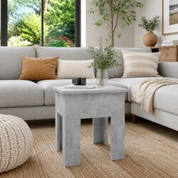 Coffee Table Modern Design Grey Concrete Look 40x40x42 cm Living Room Accent