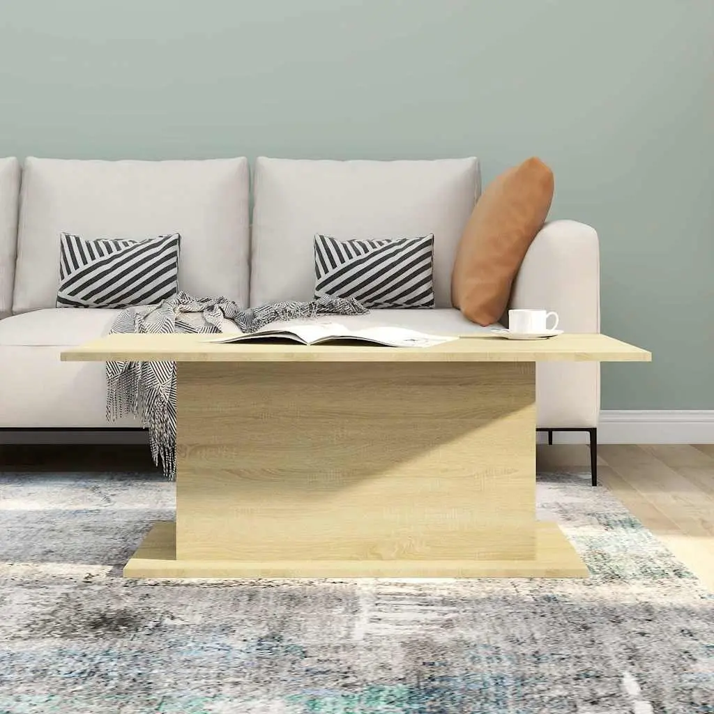 Coffee Table Engineered Wood Sturdy Beige Sonoma Oak