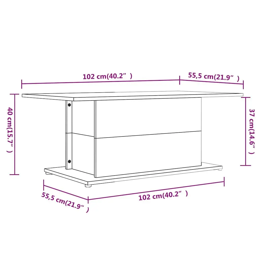 Coffee Table Engineered Wood Sturdy Beige Sonoma Oak