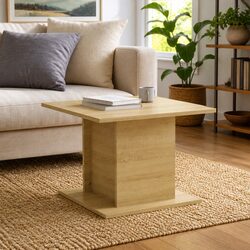 Coffee Table Beige Sonoma Oak Look 55.5x55.5x40cm Living Room Accent Furniture